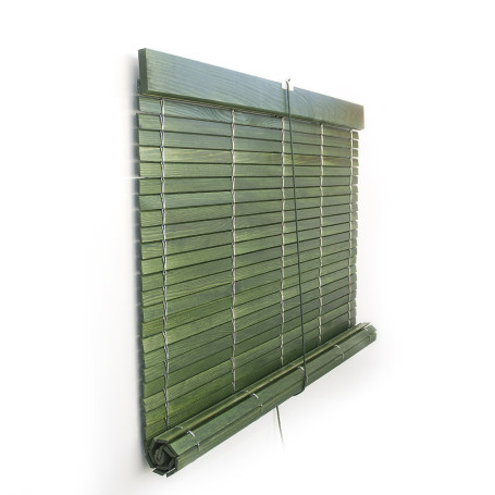 Persiana de madera enrollable alicantina verde rústico barnizada enrollable exterior a medida persianasalicantinas.net