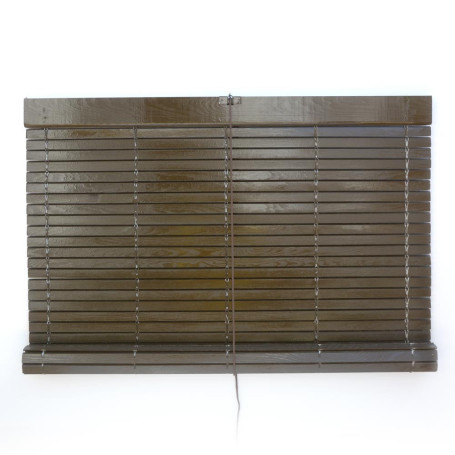 Persiana de madera alicantina exterior enrollable color marrón a medida persianasalicantinas.net