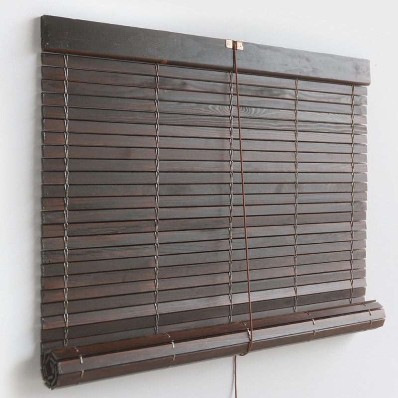 persiana de madera alicantina enrollable exterior color nogal