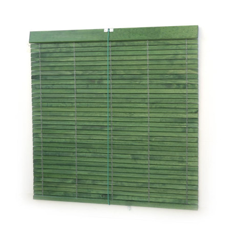 Persiana alicantina de madera enrollable a medida exterior verde oscuro persianasalicantinas.net