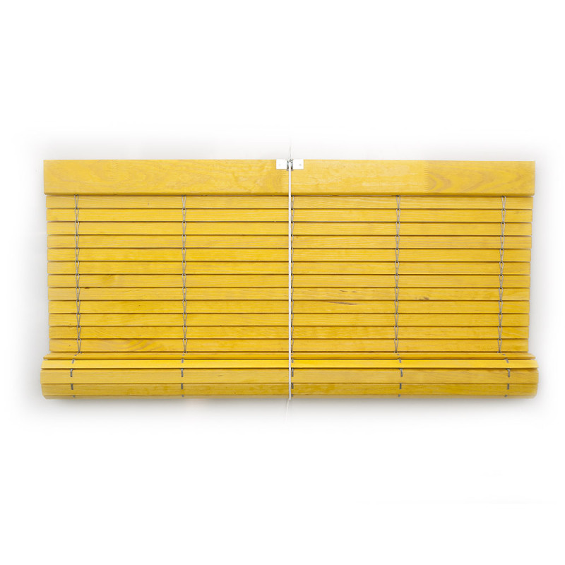 Persiana alicantina de madera enrollable a medida color amarillo persianasalicantinas.net