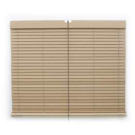 Persiana alicantina de madera color ocre enrollable exterior a medida persianasalicantinas.net