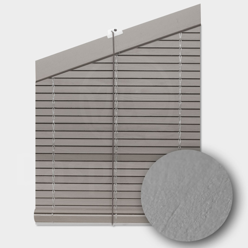 persiana madera gris pintada triangular a medida para exterior persianasalicantinas.net