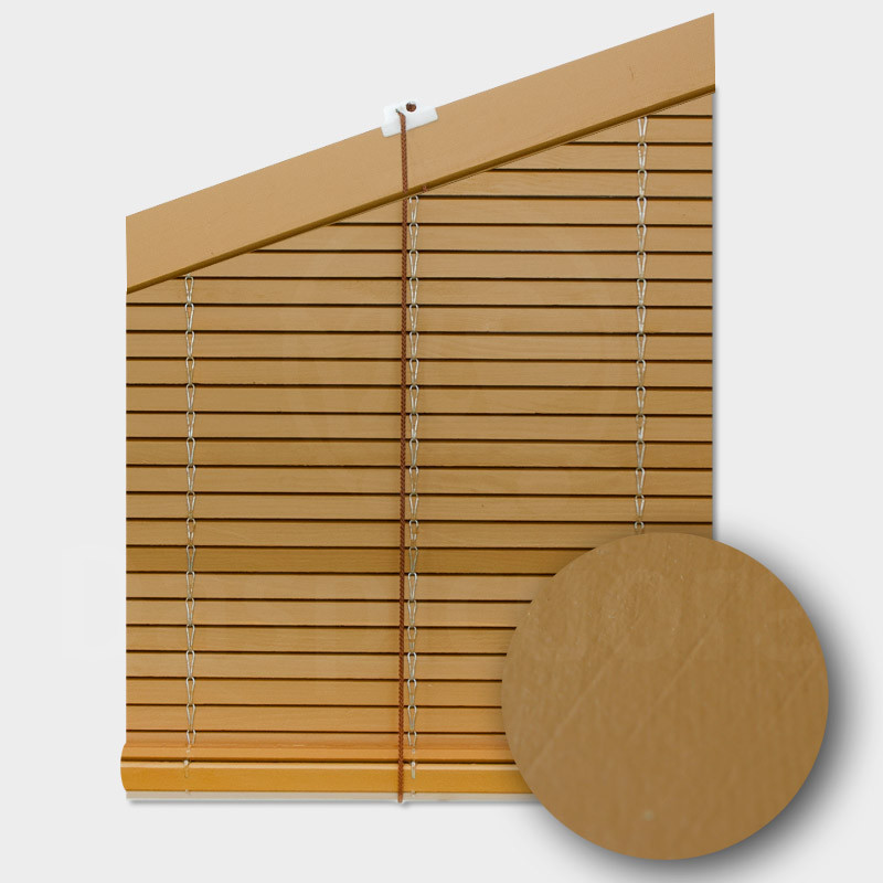 persiana triangular de madera beige a medida persianasalicantinas.net