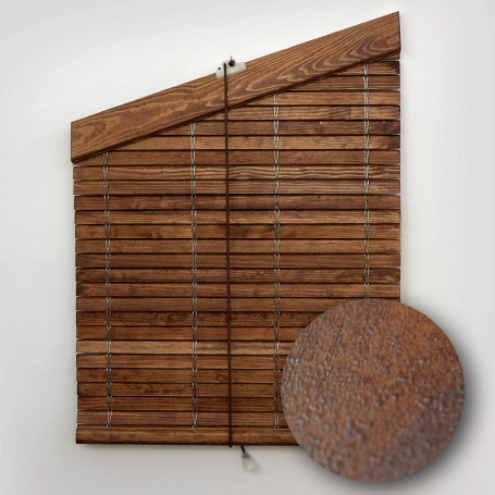 persiana alicantina triangular de madera a medida exterior enrollable para ventanas nogal persianasalicantinas.net