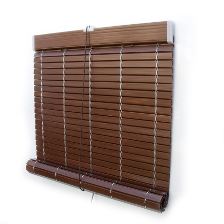 Persiana alicantina de pvc plastico exterior nogal oscuro a medida persianasalicantinas.net